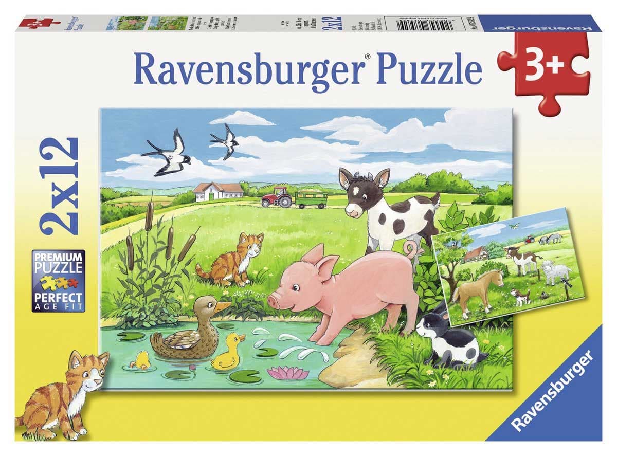 Ravensburger puzzle Dečije puzle - 2x12 - Životinje - Baby Farm Animals 2x12 delova RA07582