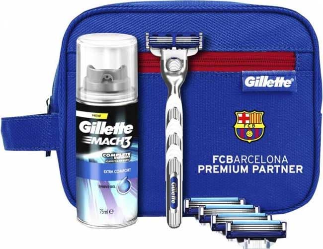 Gillette Mach 3 Turbo brijač gel i torbica FC Barcelona 501405