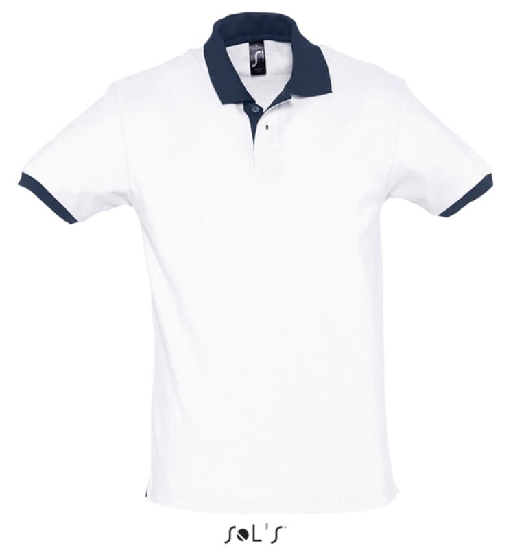 Muška majica sa kragnom veličina L Sols Prince White/French Navy 11369