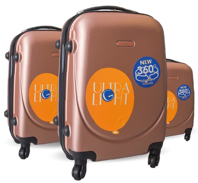 Komplet Od 3 Tvrda Kofera Za Putovanja Sazio Monaco Pink-Gold