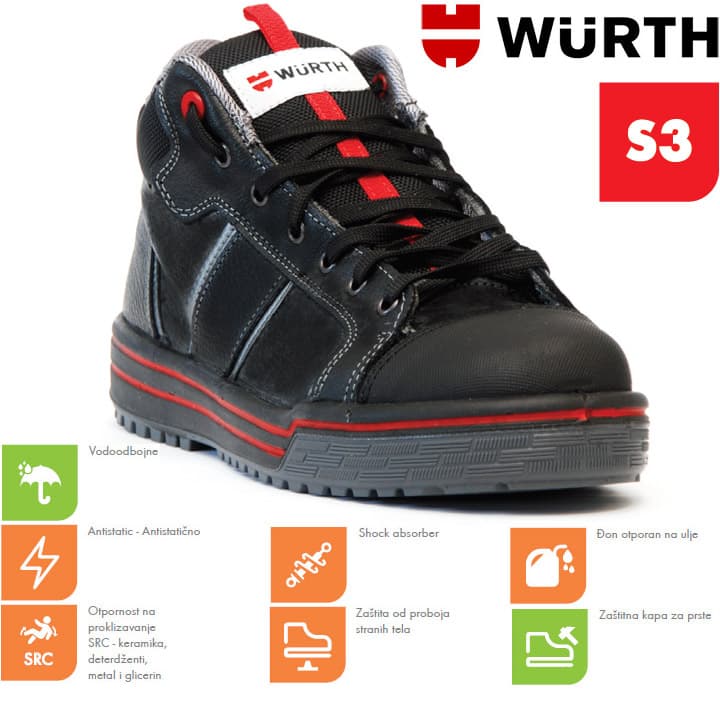 Wurth Bezbednosne patike Sneakers S3 duboke vel. 43