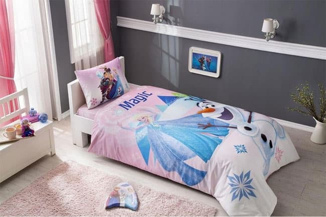 Pamučna dečija posteljina Disney Frozen Pink