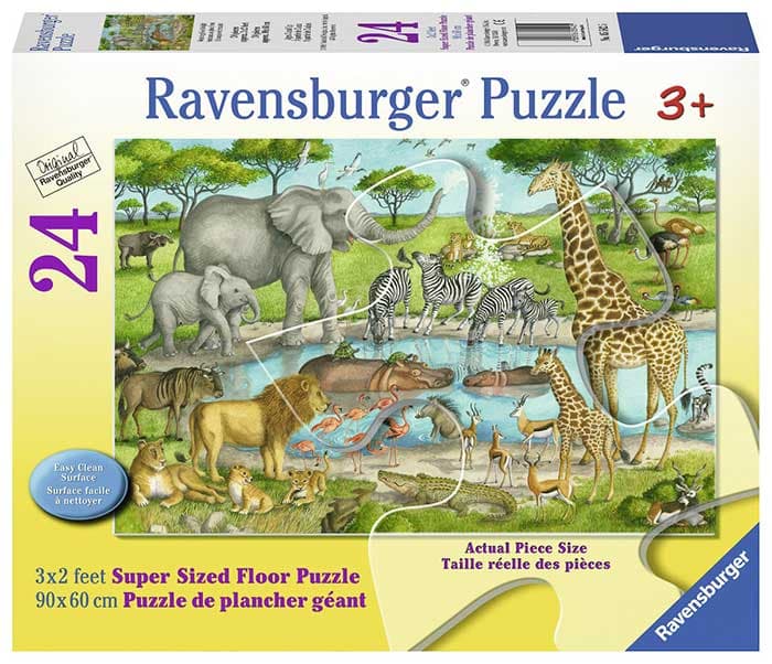 Ravensburger Velike podne puzle - Divlje životinje na pojilištu 05542