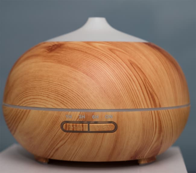 Ovlaživač vazduha Aroma difuzor u boji drveta sa LED osvetljenjem