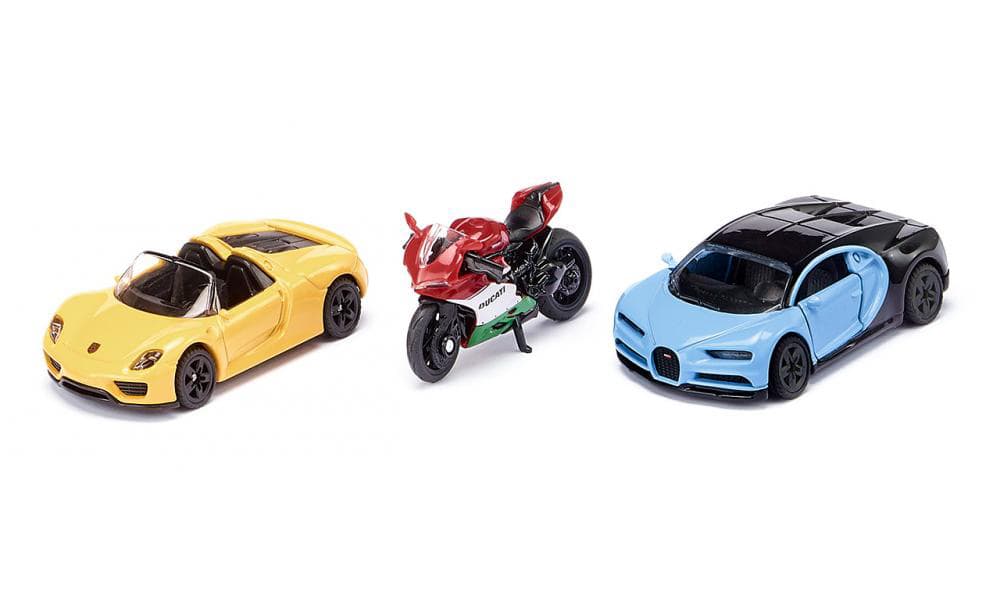 SIKU Set Autića - 2 sportska automobila i motor 6313