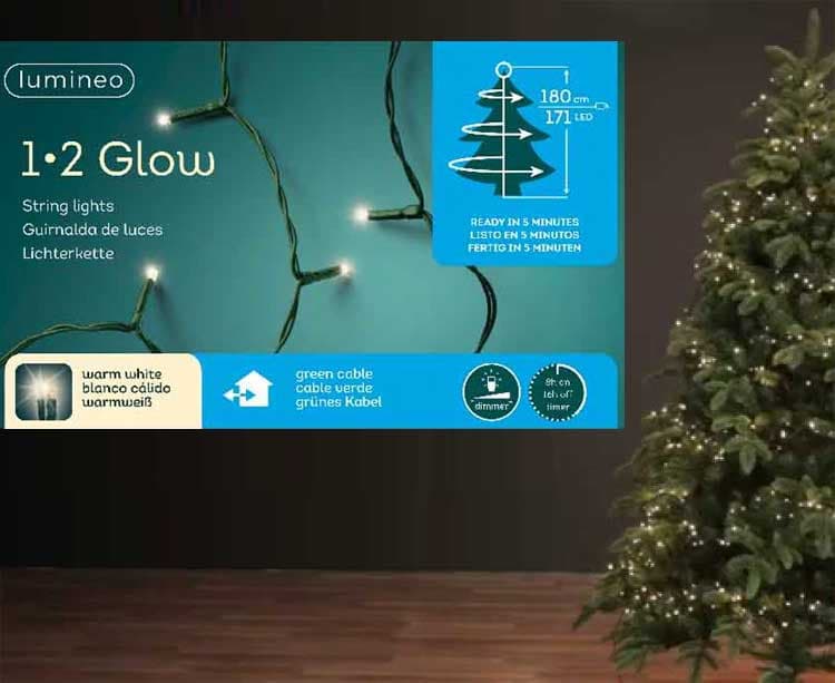 Lumineo Novogodišnje stepenaste LED lampice 1-2-glow basic 6 nivoa 171 LED 49.5461