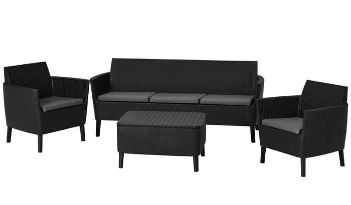 Baštenska garnitura Salemo 3 seater Graphite Trosed Dve stolice Stočić