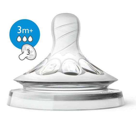 Philips Avent Silikonska cucla 3m+ sa 3 otvora 2 Kom SCF043/27