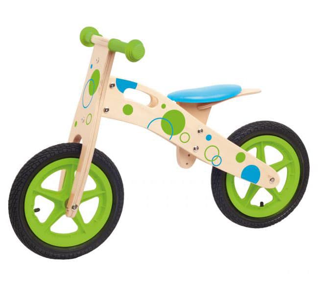 WOODY Dečiji drveni balans bicikl - bicikl bez pedala - zeleni 91189