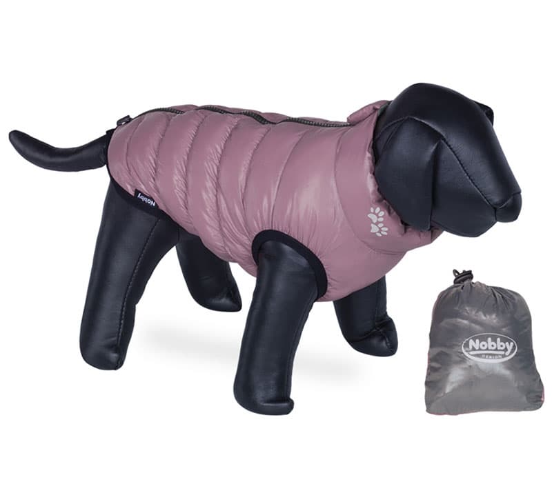 Nobby Jakna za pse Light sa dva lica roze-siva 37cm 66606