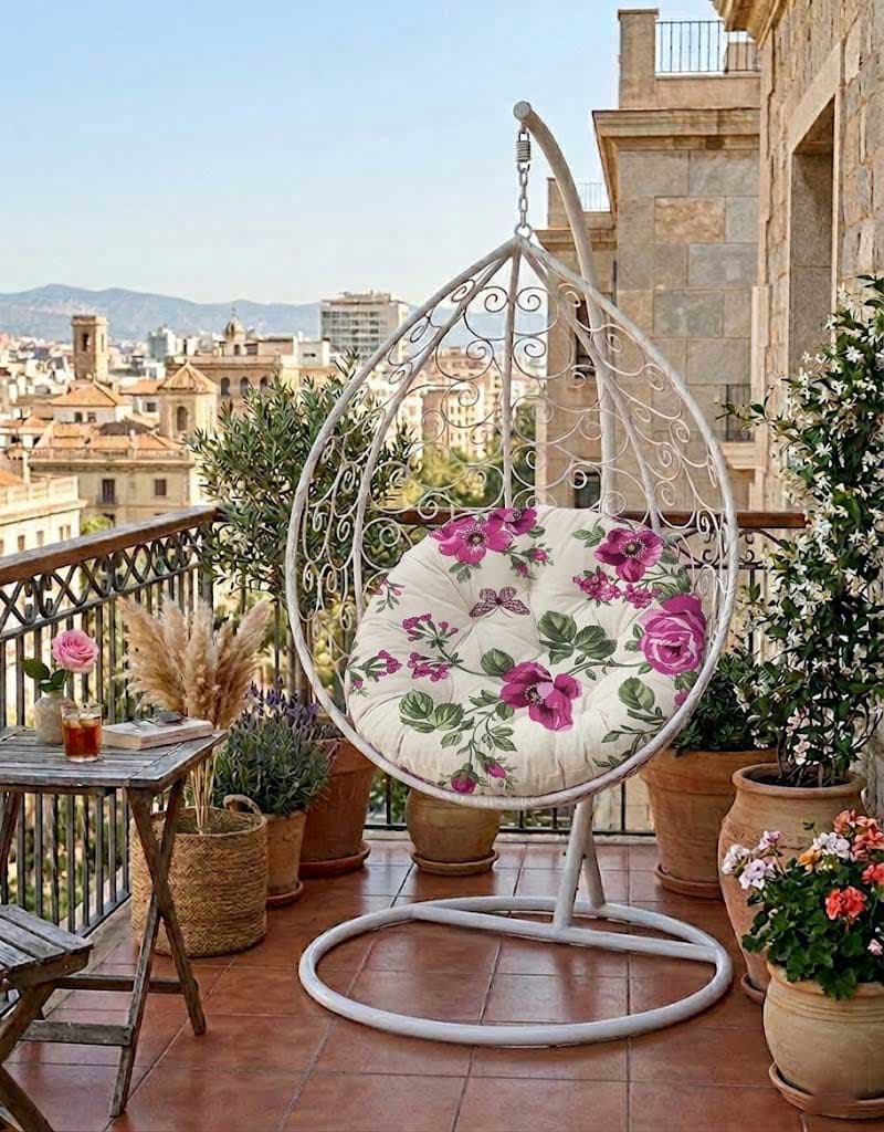 Jastuk Za Jaje Baštensku Ljuljašku - 100 cm PINK FLOWERS