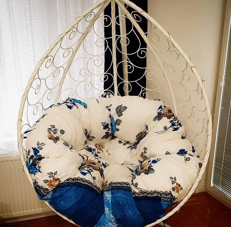 Jastuk Za Jaje Baštensku Ljuljašku - 120 cm - Blue Flowers