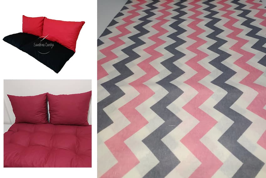 Jastuci za garniture od paleta - 130 x 50 x 50 cm - Cik Cak Red