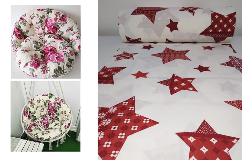 Jastuci za Makrame ljuljašku - Red Stars