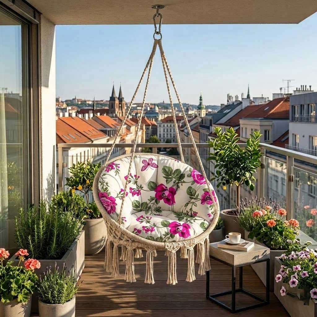 Jastuci za Makrame ljuljašku - Pink Flowers